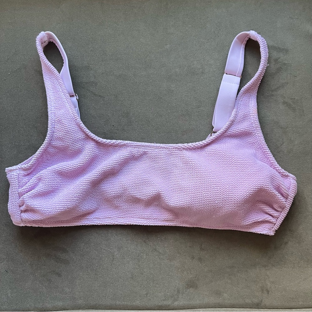 Lavender Textured Women's Bikini Top sz L